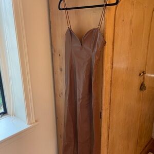 Zara Brown Faux Leather Dress